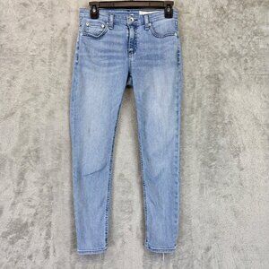 Rag & Bone Jeans Womens 25 Cate Mid Rise Ankle Skinny Frayed Hem Distressed Blue